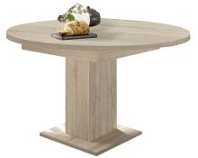 Esstisch >Judd<  (ausziehbar bis 160cm) in Eiche sägerau - 120/160x76x120cm (BxHxT)