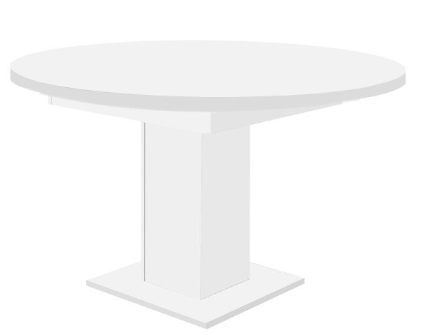 Esstisch >Judd< ausziehbar bis 160cm  in weiß matt - 120/160x76x120cm (BxHxT)