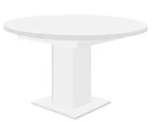 Esstisch >Judd< ausziehbar bis 160cm in weiß matt - 120/160x76x120cm (BxHxT)