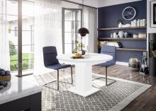 Esstisch >Judd< ausziehbar bis 160cm  in weiß matt - 120/160x76x120cm (BxHxT)