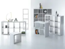 Raumteiler >Portia< in Weiß - 41x147x38cm (BxHxT)