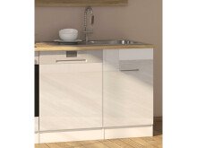 Küchen-Set >Mailand II< in Weiß/Hochglanz aus Glas - 280x200x60cm (BxHxT)