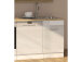 Küchen-Set >Mailand II< in Weiß/Hochglanz aus Glas - 280x200x60cm (BxHxT)