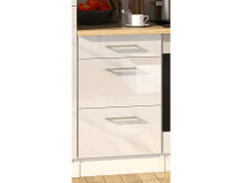 Küchen-Set >Mailand III< in Weiß/Hochglanz aus Glas - 310x200x60cm (BxHxT)