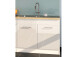 Küchen-Set >Mailand IV< in Weiß/Hochglanz aus Glas - 290x200x60cm (BxHxT)