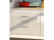 Küchen-Set >Mailand V< in Weiß/Hochglanz aus Glas - 300x200x60cm (BxHxT)