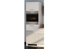 Küchen-Set >Mailand V< in Weiß/Hochglanz aus Glas - 300x200x60cm (BxHxT)