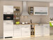 Küchen-Set >Mailand VIII< in Weiß/Hochglanz aus Glas - 310x200x60cm (BxHxT)