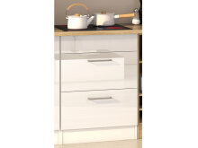 Küchen-Set >Mailand IX< in Weiß/Hochglanz aus Glas - 340x200x60cm (BxHxT)
