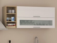 Küchen-Set >Mailand IX< in Weiß/Hochglanz aus Glas - 340x200x60cm (BxHxT)