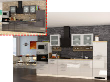 Küchen-Set >Mailand X< in Schwarz aus Glas -...
