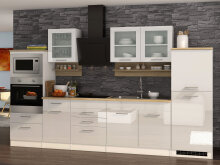 Küchen-Set >Mailand X< in Schwarz aus Glas -...