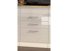Küchen-Set >Mailand X< in Weiß/Hochglanz aus Glas - 330x200x60cm (BxHxT)