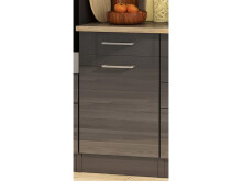 Küchen-Set >Mailand X< in Schwarz aus Glas - 330x200x60cm (BxHxT)