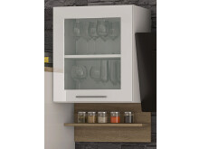 Küchen-Set >Mailand XI< in Weiß/Hochglanz aus Glas - 340x200x60cm (BxHxT)