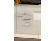 Küchen-Set >Mailand XI< in Weiß/Hochglanz aus Glas - 340x200x60cm (BxHxT)