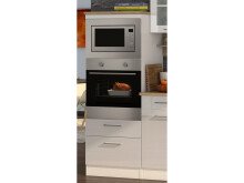 Küchen-Set >Mailand XI< in Weiß/Hochglanz aus Glas - 340x200x60cm (BxHxT)