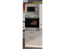 Küchen-Set >Mailand XII< in Weiß/Hochglanz aus Glas - 370x200x60cm (BxHxT)