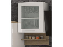 Küchen-Set >Mailand XII< in Weiß/Hochglanz aus Glas - 370x200x60cm (BxHxT)