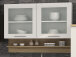 Küchen-Set >Mailand XII< in Weiß/Hochglanz aus Glas - 370x200x60cm (BxHxT)
