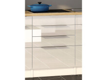 Küchen-Set >Neapel I< in Weiß/Hochglanz aus Glas - 320x200x60cm (BxHxT)