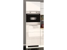 Küchen-Set >Neapel I< in Weiß/Hochglanz aus Glas - 320x200x60cm (BxHxT)