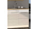 Küchen-Set >Neapel I< in Weiß/Hochglanz aus Glas - 320x200x60cm (BxHxT)