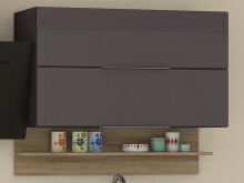 Küchen-Set >Neapel I< in Schwarz aus Glas - 320x200x60cm (BxHxT)