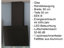 Küchen-Set >Neapel I< in Schwarz aus Glas - 320x200x60cm (BxHxT)