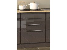 Küchen-Set >Neapel I< in Schwarz aus Glas - 320x200x60cm (BxHxT)