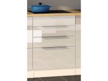 Küchen-Set >Neapel II< in Weiß/Hochglanz aus Glas - 330x200x60cm (BxHxT)