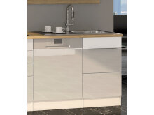 Küchen-Set >Neapel II< in Weiß/Hochglanz aus Glas - 330x200x60cm (BxHxT)