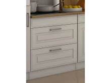Küchen-Set >Rom II< in Edelstahlfarben aus Glas - 300x200x60cm (BxHxT)