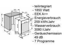 Küchen-Set >Rom II< in Edelstahlfarben aus Glas - 300x200x60cm (BxHxT)