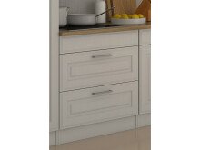 Küchen-Set >Rom III< in Edelstahlfarben aus Glas - 330x200x60cm (BxHxT)