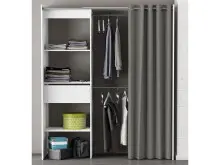Kleiderschrank in Perle-Weiß - 168,2x187x50cm (BxHxT)