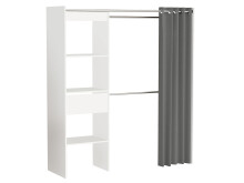Kleiderschrank in Perle-Weiß - 168,2x187x50cm (BxHxT)