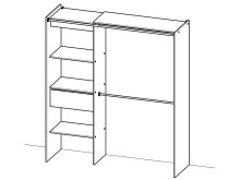 Kleiderschrank in Perle-Weiß - 168,2x187x50cm (BxHxT)