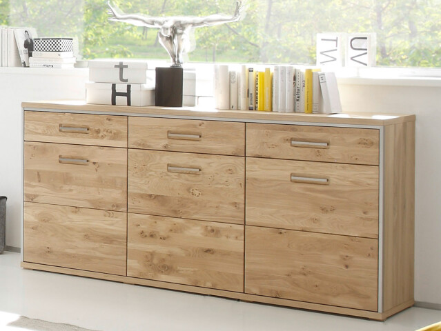 Sideboard >Medina< in Asteiche aus Metall - 184x89x45cm (BxHxT)