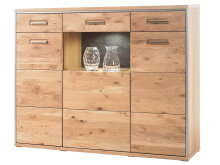 Highboard >Medina I< in Asteiche aus Metall - 154x121x39cm (BxHxT)