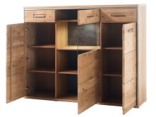 Highboard >Medina I< in Asteiche aus Metall - 154x121x39cm (BxHxT)