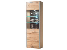 Vitrine >Medina I< in Asteiche aus Metall - 64x201x39cm (BxHxT)