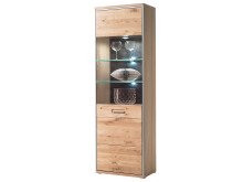 Vitrine >Medina I< in Asteiche aus Metall - 64x201x39cm (BxHxT)