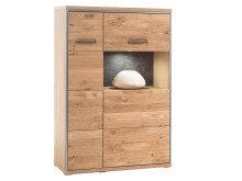 Highboard >Medina II< in Asteiche aus Massivholz - 94x136x39cm (BxHxT)