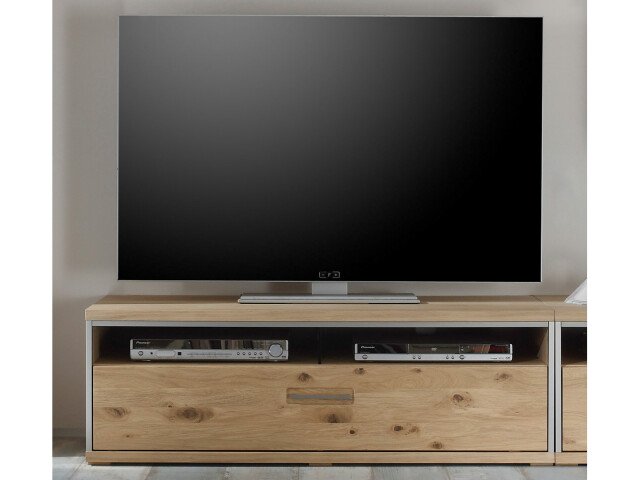 TV-Board >Medina< in Asteiche Bianco geölt aus Metall - 124x41x52cm (BxHxT)