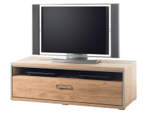 TV-Board >Medina< in Asteiche Bianco geölt aus Metall - 124x41x52cm (BxHxT)