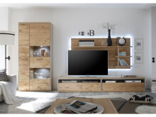 TV-Board >Medina< in Asteiche Bianco geölt aus Metall - 124x41x52cm (BxHxT)