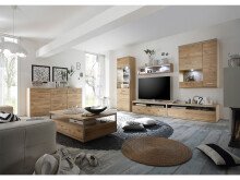 TV-Board >Medina< in Asteiche Bianco geölt aus Metall - 124x41x52cm (BxHxT)