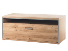 TV-Board >Medina< in Asteiche Bianco geölt aus Metall - 124x51x52cm (BxHxT)