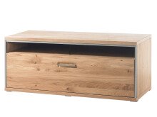 TV-Board >Medina< in Asteiche Bianco geölt aus Metall - 124x51x52cm (BxHxT)
